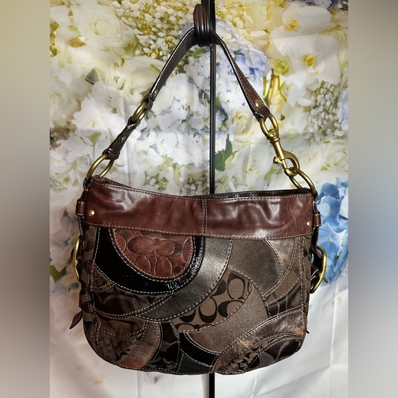 Coach Est. 1941 Zoe Vintage Mosaic Leather Signature Patchwork hobo purse EUC - Picture 6 of 17